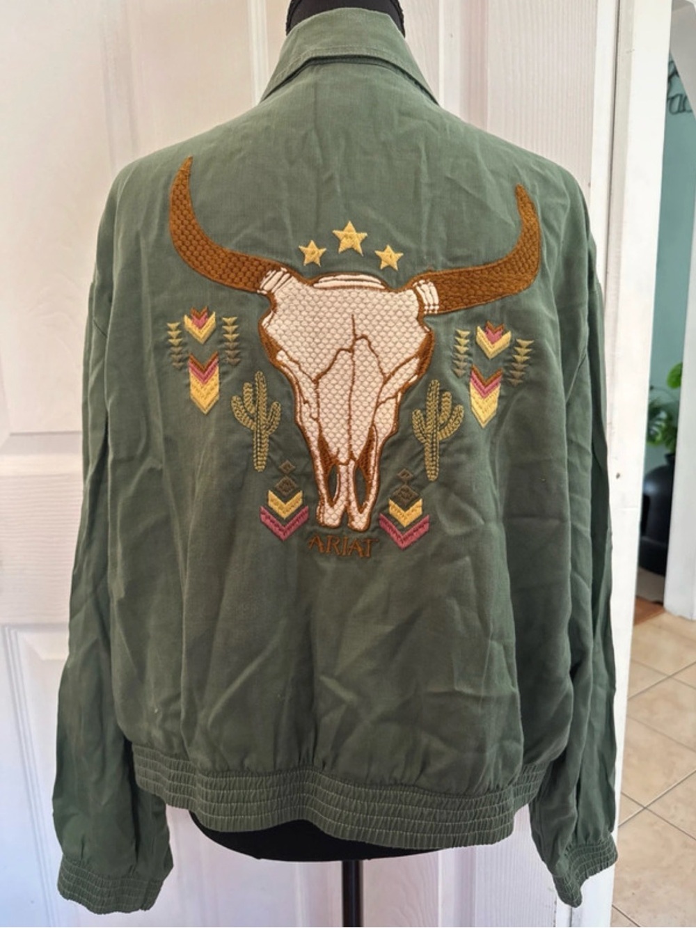 Ariat Olive Utility Jacket with Embroidered Detail
